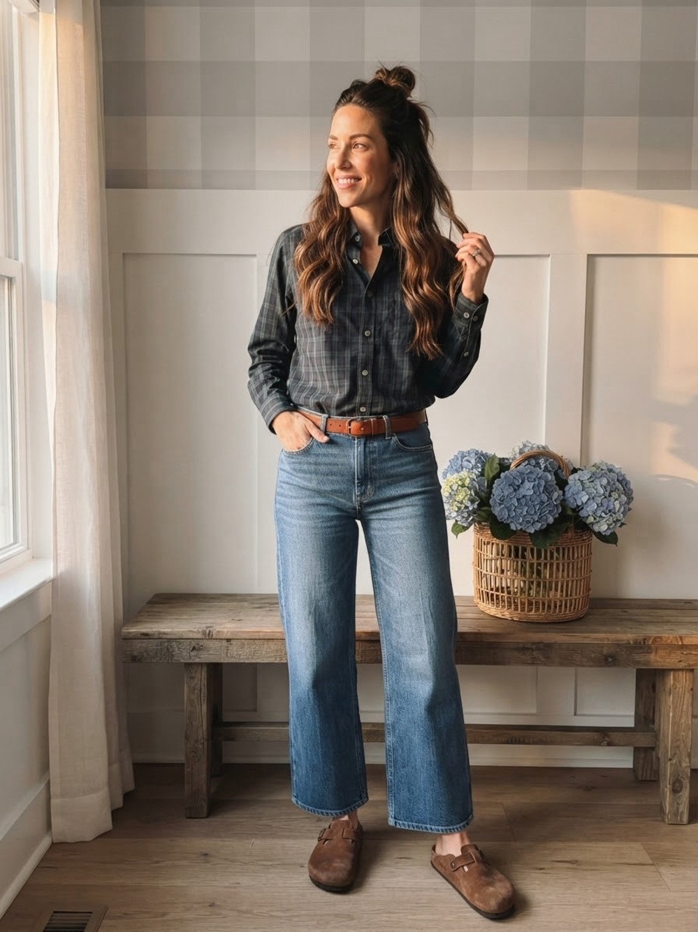 UNTUCKit Gray Plaid Button-Down Shirt